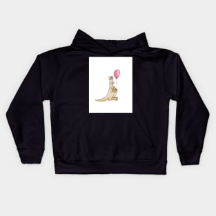 Kangaroo with Balloon - Happy Birthday Kids Hoodie